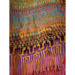 AB Studio Women's XL Geometric Print V Neck Tunic Blouse Top Roll Tab Sleeves Photo 1