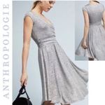 Maeve Anthropologie Tamera Silver Dress Wrap Jersey Ruched Womens small Photo 1