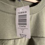 Torrid  Olive Green Ruffled Knit Cold Shoulder Sweatshirt Dress 2X Photo 3