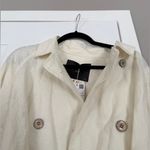 Mango  MNG 100% Linen Cream Long Length Trench Coat Waist Tie NWT NEW Photo 7