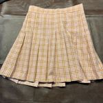 Aerie New Pleated Mini Skirt Pink Brown Gingham Plaid Size XS $49.95 Preppy Photo 4