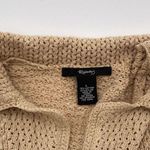 Ralsey Collared Crochet Sheer Shirt Coastal Size Large Cotton Brown Photo 3