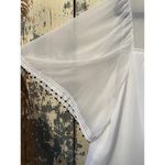 Kaari Blue  Women's White Top Blouse with black trim, size XL Photo 1