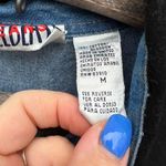 Vintage 90s Chambray Button Up Christmas Embroidered Santa Tree Fireplace Bear Size M Photo 5