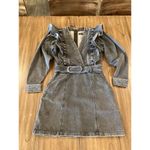 Anthropologie Alexia Magali Pascal Denim Carbon Mini Dress Ruffle belt accent 6 Black Photo 8