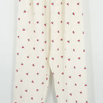 Womens Pajama Pants Lounge Sleep Bottoms Cherry Print Elastic Waist Size L Red Size L Photo 0