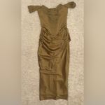 House Of CB NEW  Natalya Olive green Satin Corset Midi Dress Sz XS Photo 3