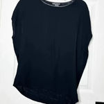 Vince  Size XS Linen Silk Cap Sleeve Top Lamb Leather Trim Relaxed Fit‎ Photo 0