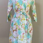 NWT The Paisley Box 100% cotton floral “Dahlia” print robe Size Small Blue Photo 5