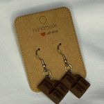Handmade Chocolate Bar Earrings Brown Photo 0