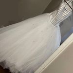 Justin Alexander Wedding Strapless Tulle Pearl Princess Wedding Gown Dress‎ 8945 White Size 8 Photo 0