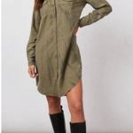 Rails  Sandra Olive Green Western Long Sleeve Button Front Linen Shirt Dress XS Photo 1