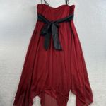 Speechless Y2K  Sz M Babydoll Dress Red Empire Asymmetrical Fairy Whimsy Vampire Photo 4