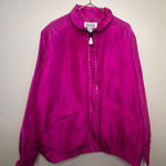Oleg Cassini Magenta vintage Barbie  100% silk large Jacket Photo 0
