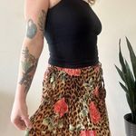 90’s Cheetah Print & Roses Tiered Skirt Brown Size M Photo 2