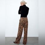 ZARA Brown Tiger Print High Waisted Pants Photo 7