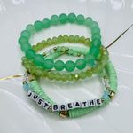 Just Breathe Arm Candy Beaded Bracelet Green Photo 1