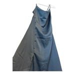 Cider NWT SOLID COWL NECK SLIT MIDI DRESS side row of buttons, in blue size S Photo 6