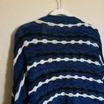 American Vintage Vintage Chunky Tundra Knit Cardigan Sweater Sz Large Oversized in Blue Photo 5