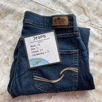 Levi Strauss Signature Curvy Straight Jeans Women's Dark Wash Distressed Raw Hem Blue Size 10 Photo 6