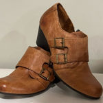 B.O.C. Ankle Boots Double Buckle Tan Leather Block Heel Round Toe . Sz 8… Photo 0