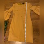 INA Pearl beaded bell sleeve midi dress mustard size M Photo 10