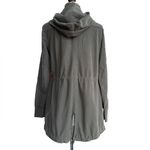 James Perse Hooded Parka Jacket Utility Coat Army Olive Green Zip Up Draw String Photo 3