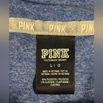 PINK - Victoria's Secret PINK Victoria’s Secret Heather Blue Logo Hoodie Pullover Size Large Photo 4