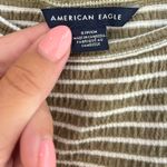 American Eagle Green and White Baby Tee, Size Small Photo 2