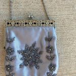 Grey Beaded Embroidered Wallet Pouch Clasp Silver Photo 1