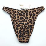 Good American  Better Bikini Bottom Reversible Leopard Print Brown Green 1 US S Photo 1
