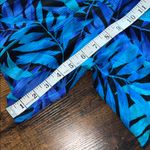 Vintage Hawaiian Tropical Blue and Black Leaf Print Skort Wrap Shorts Size M Photo 9