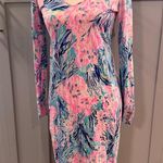 Lilly Pulitzer Long Sleeve Davie Dress in Fan Sea Pants Print Preppy Coastal XS Photo 0