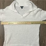 Talbots White Open Knit Johnny Collar Sweater Pullover Sailorcore Coastal Photo 1