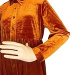 Umgee velvet button down swing hem shirt/dress Top Burnt Orange size M. Photo 6