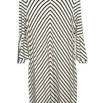 Chico's Chico’s Women’s White Black Bias Bell Sleeve Shift Dress Size 1 (8/10) Photo 2