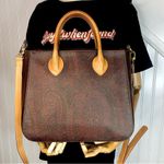 ETRO Milano Red Paisley Top Zipper Crossbody Shoulder Bag Stunning Condition Photo 3