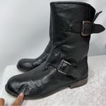 Steve Madden  Temmpt Black Leather Mid Rise Boots 8M moto back zipper Photo 11