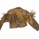 ๐ค Vintage Winlit Brown Genuine Leather Western Fringe Jacket | Size M ๐ค Size M Photo 6