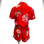 Victoria's Secret  ROMPER JUMPSUIT PAJAMAS RED FLORAL PRINT Size M NWOT Photo 6