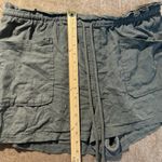 Universal Threads Universal Thread Shorts Womens XXL 2X Linen Olive Green Paper Bag Drawstring Photo 5