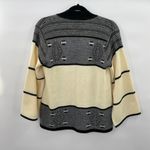 Vintage 80s Billie Jo Cardigan Sweater Cream Black Bell Sleeve Womens Medium Photo 2