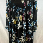 Avenue  long sleeve black floral stretch pleated dress size 22/24 Photo 0