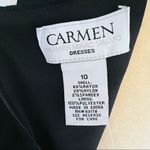 Carmen Marc Valvo Ponte Scoop Neck Dress, Black Size: 10, Fringe Dress NWT Photo 15