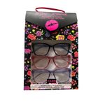 Betsey Johnson  Reading Glasses Set of 3 +2.00 Pink Blue Purple NEW Photo 6