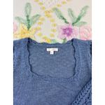 LC Lauren Conrad Lauren Conrad Square Neck Open Knit Sweater Blue Women's Size M cochet Photo 4