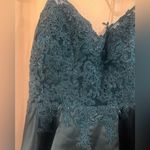 JJ's House  Teal Lace Satin Dress Photo 1