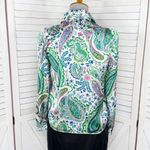 ZARA  Paisley Satin Button Up Blouse White Multi Small Photo 3