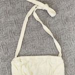 We Wore What New Tie Halter Bra Top Ribbed Knit Crop Top Ivory Size Medium Photo 9