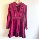 Lulus  Fall For Me Burgundy Long Sleeve Cutout Skater Dress Womens Size‎ S Photo 2